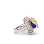 Tanzanite Cabochon Leaf Cocktail Ring