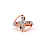 Triple Cluster Swirl Ring