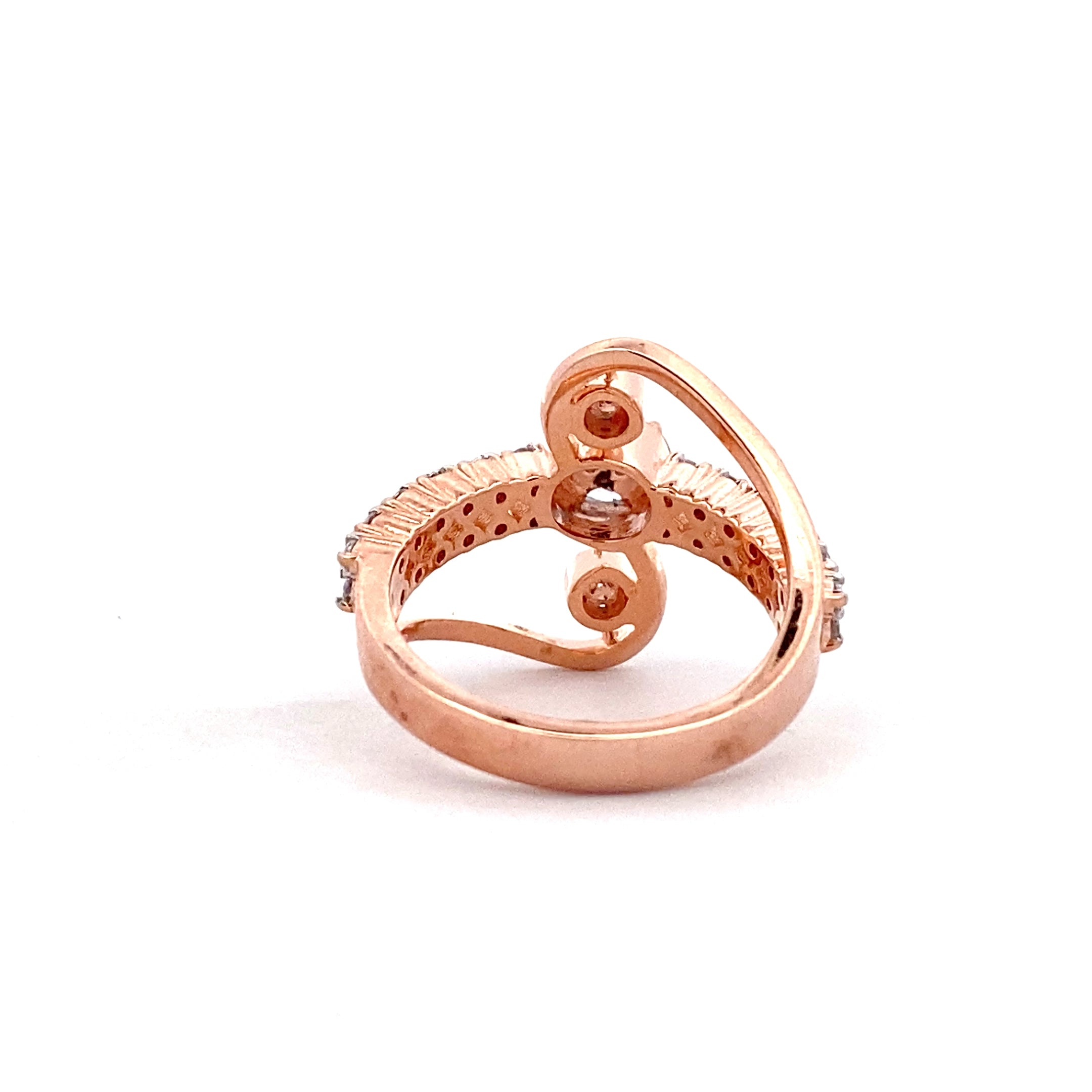 Triple Cluster Swirl Ring