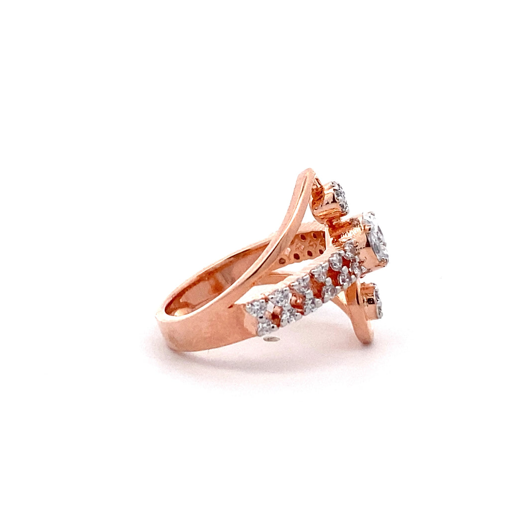 Triple Cluster Swirl Ring