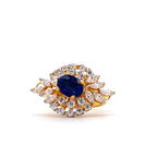Sapphire Shell Halo Ring
