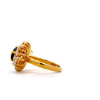 Sapphire Shell Halo Ring