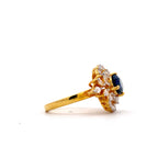 Sapphire Shell Halo Ring