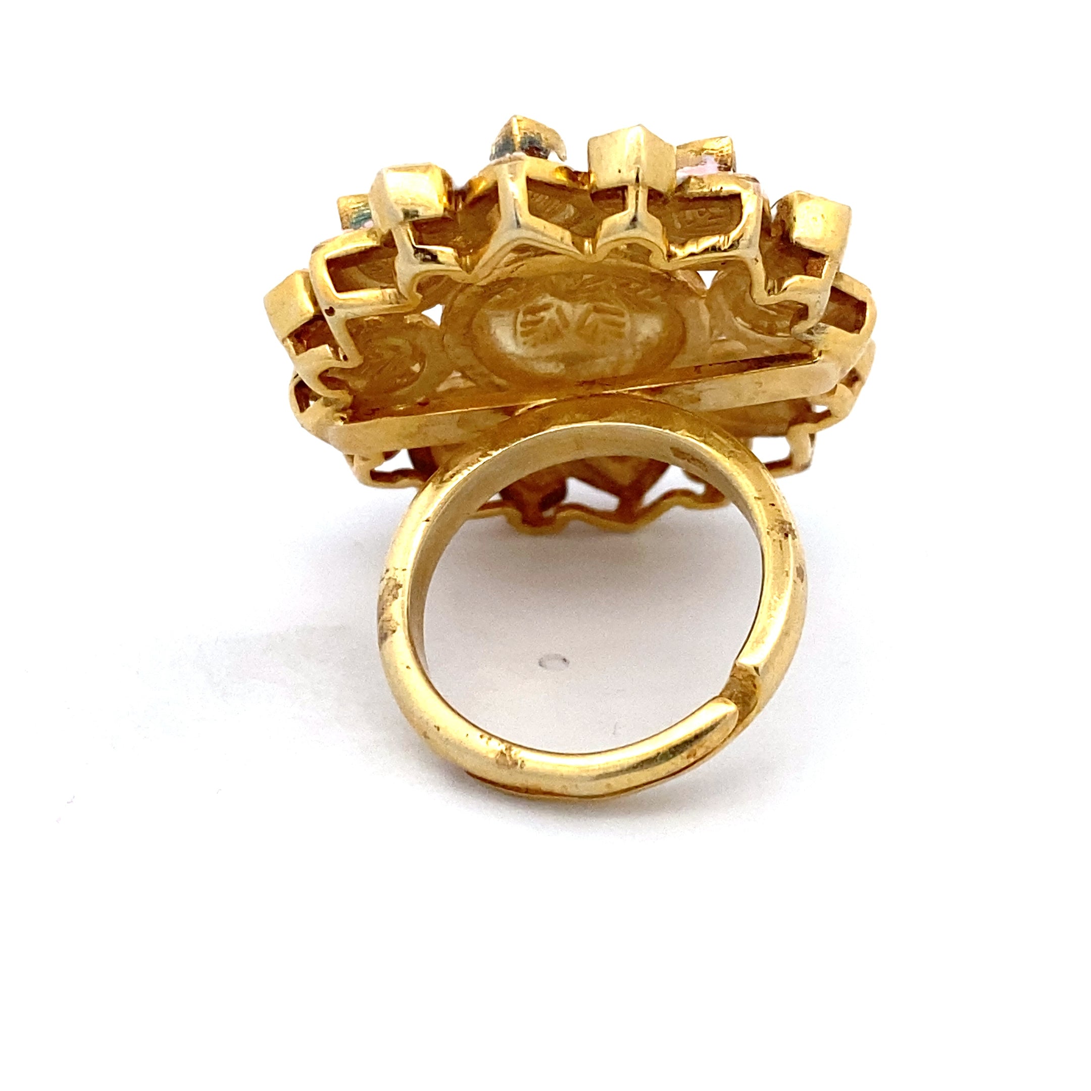 Pink Enamel Moissanite Ring