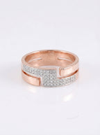 Geometric Pavé Band Ring