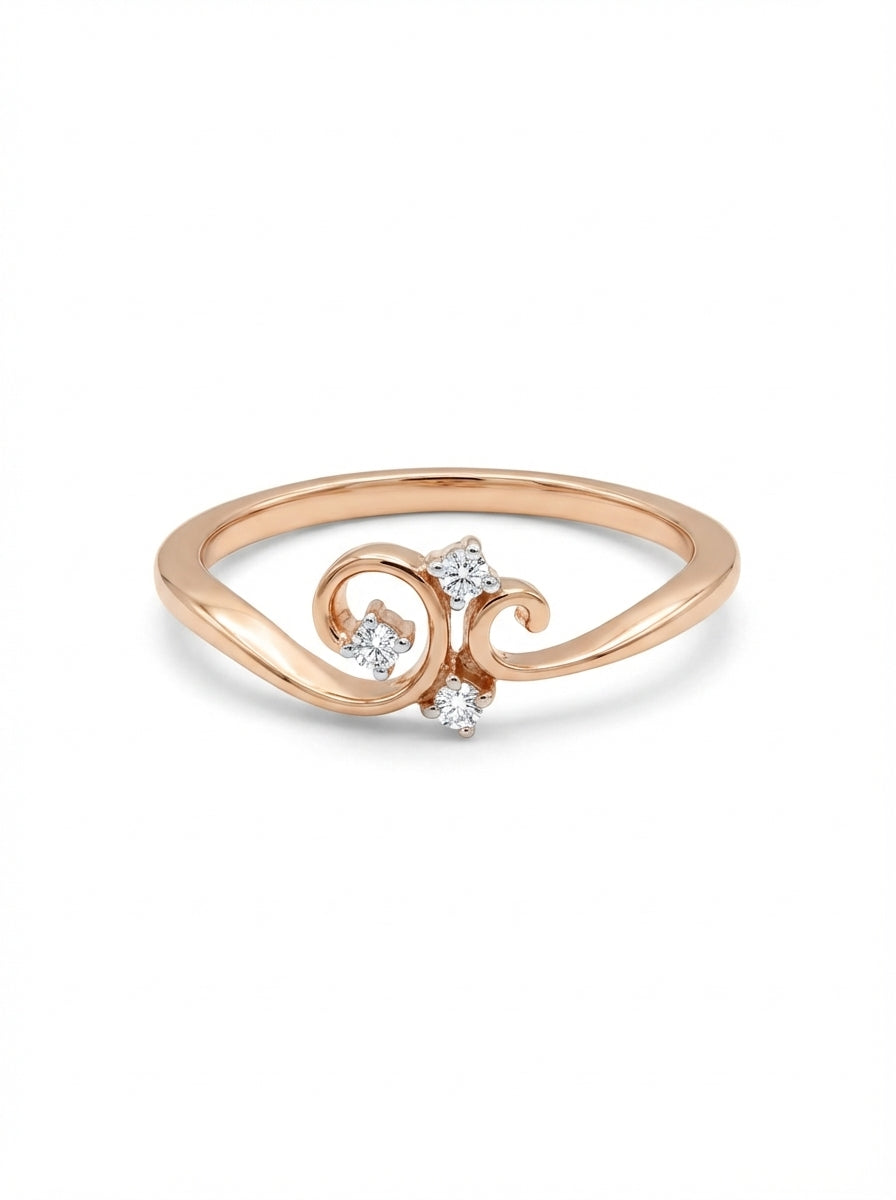 Swirl Crystal Silver Ring