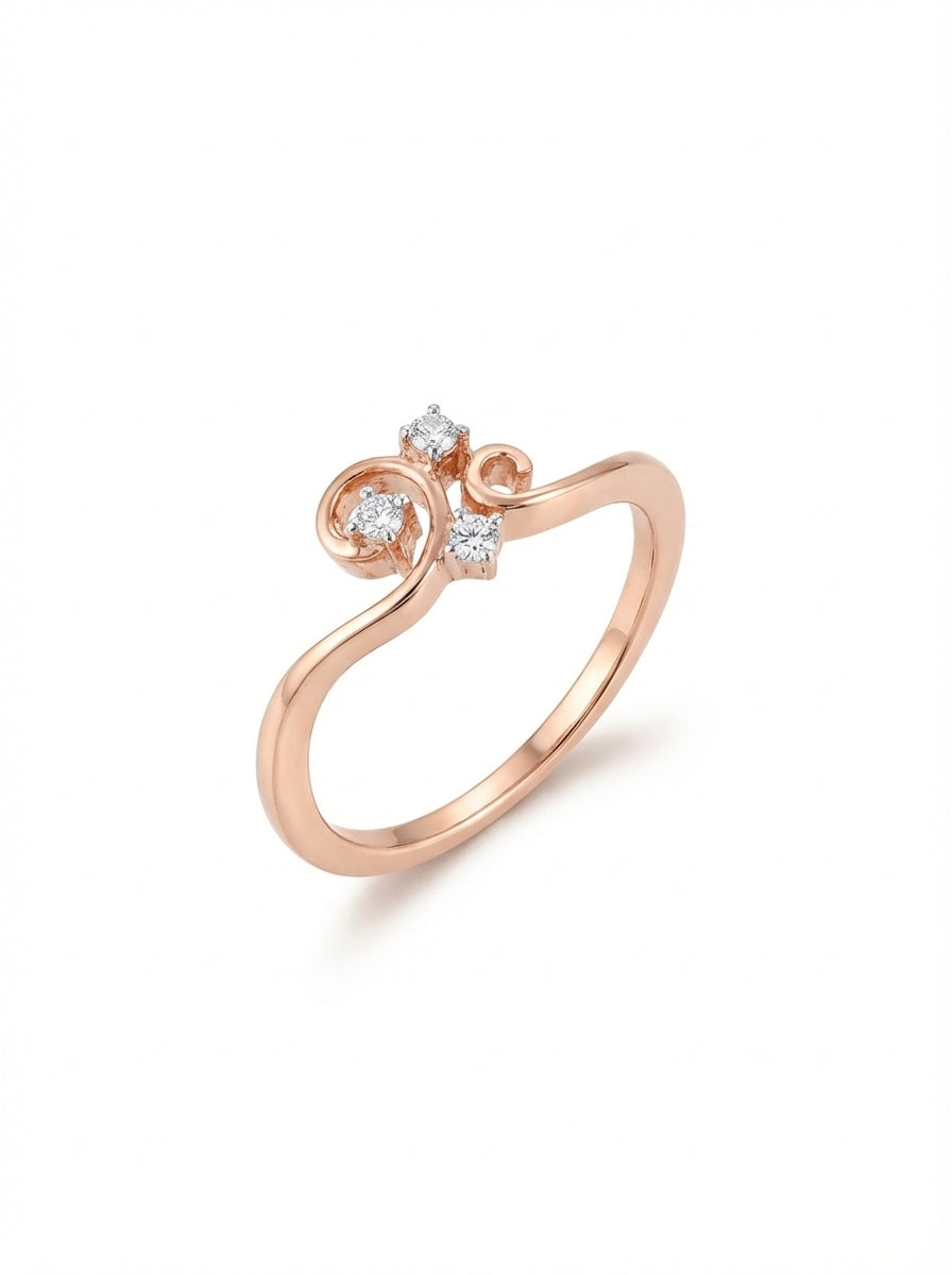 Swirl Crystal Silver Ring