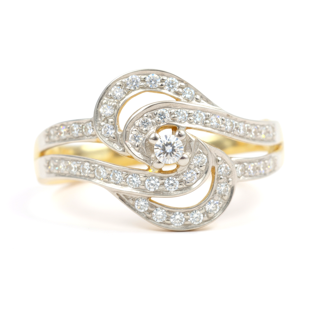 Crystal Swirl Knot Ring