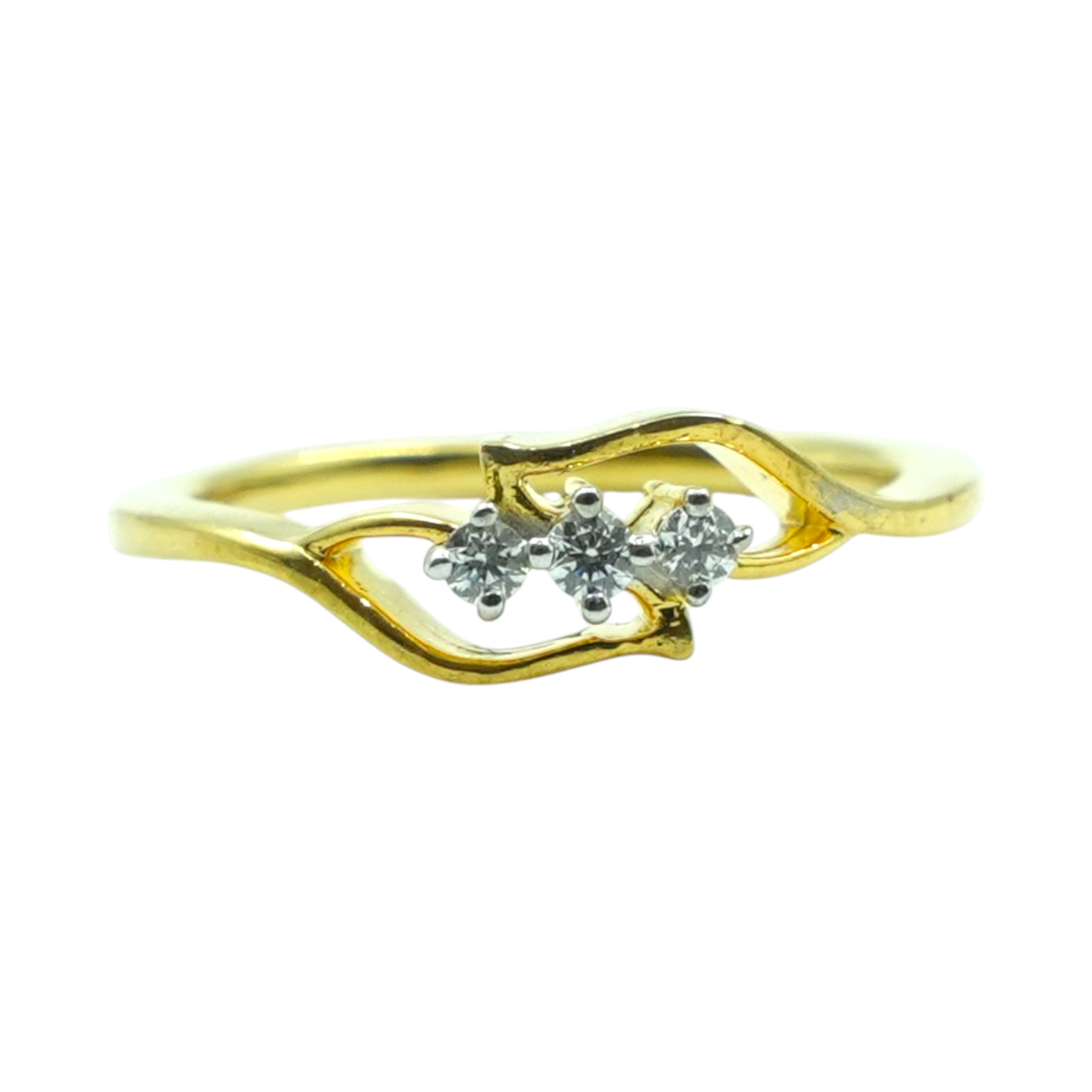 Three Stone Wave Ring