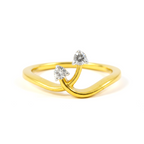 Twin Solitaire Chevron Ring