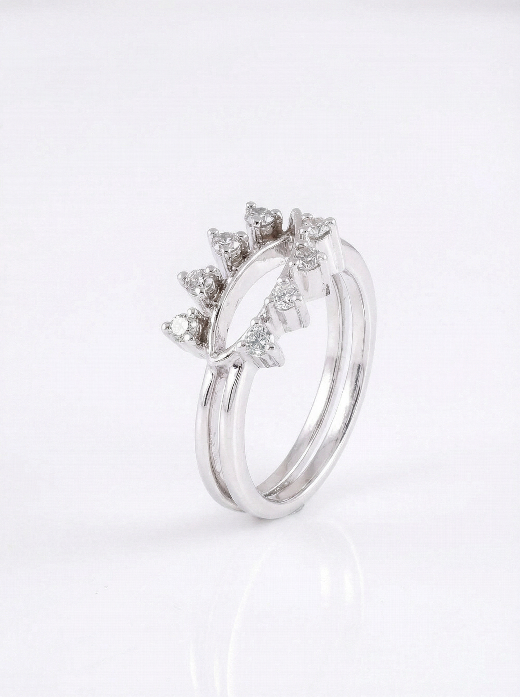 White Gold Eye Crown Ring