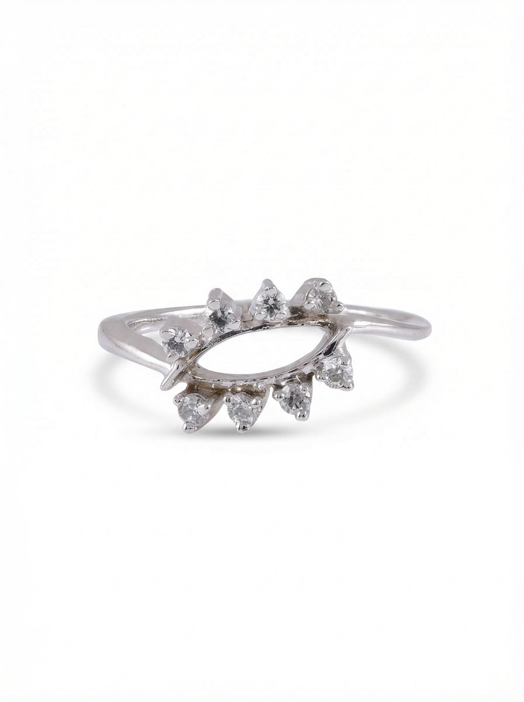 White Gold Eye Crown Ring