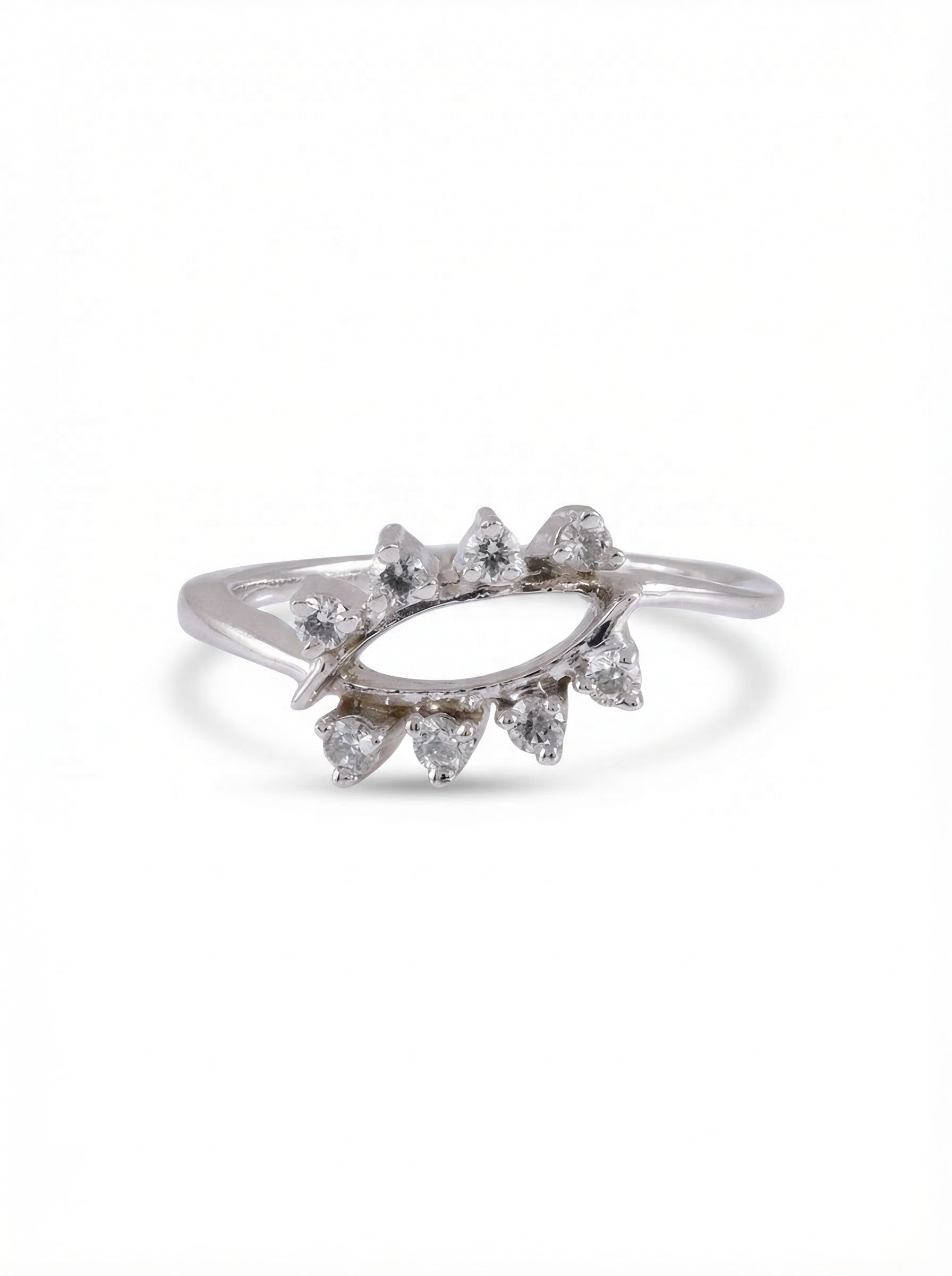 White Gold Eye Crown Ring