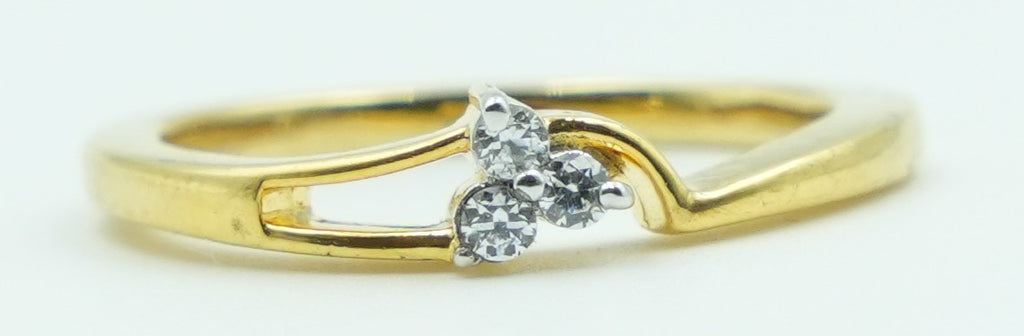 Three Stone Crossover Ring