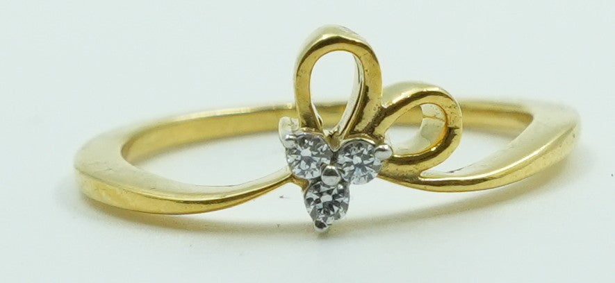 Crystal Heart Bow Ring