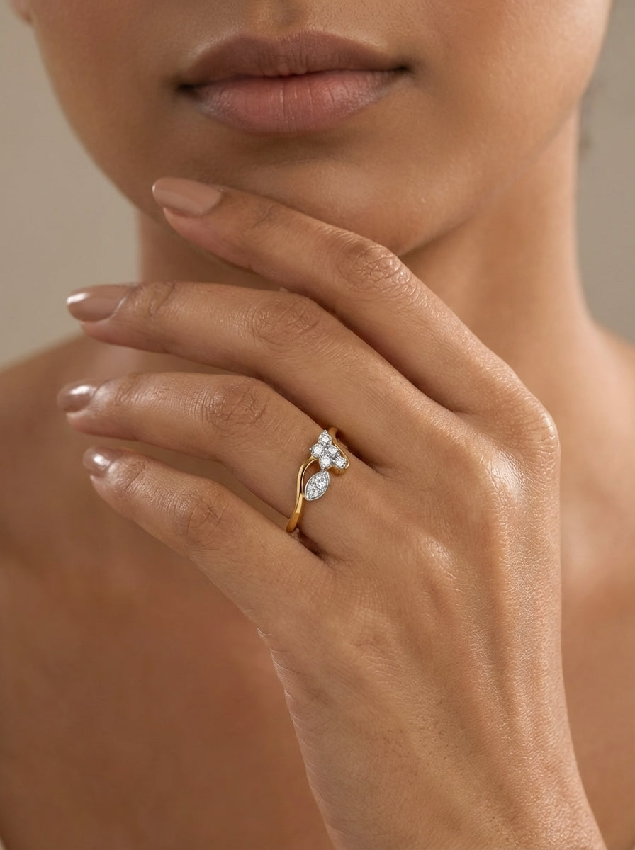 Pavé Bloom Bypass Ring