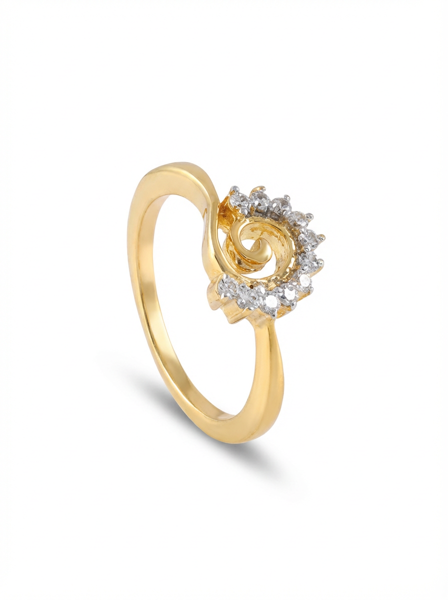 Gold Swirl Starburst Bypass Ring