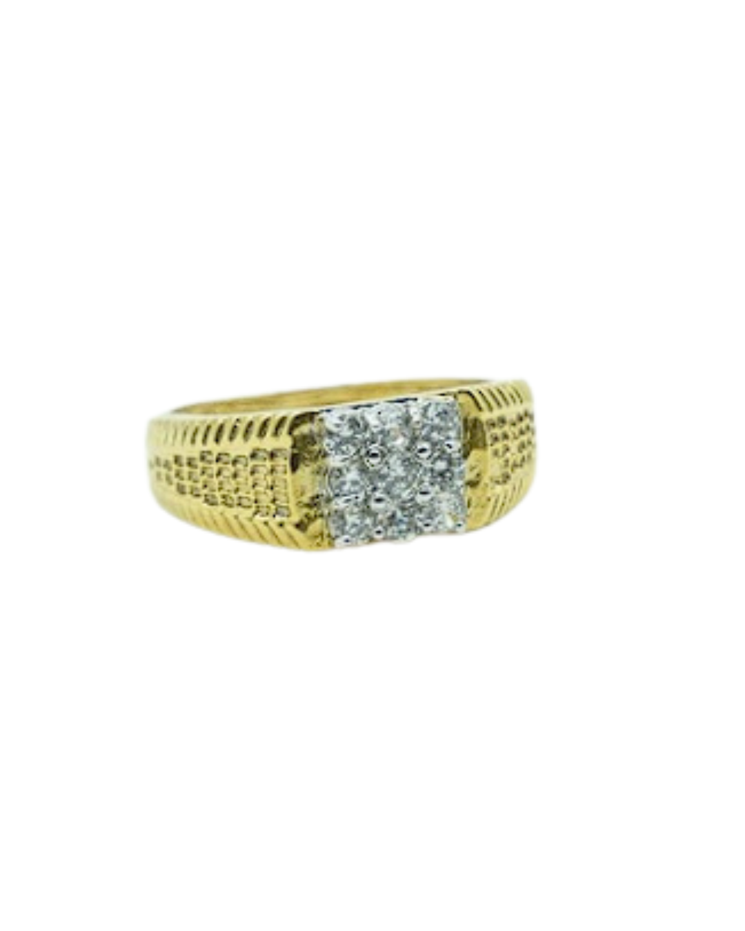 Men's Dual Texture Pavé Ring