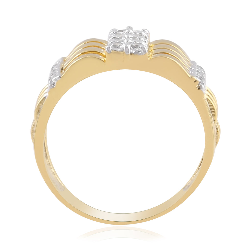 Ridged Cluster Band Ring