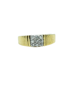 Men's Corrugated Band Cluster Ring