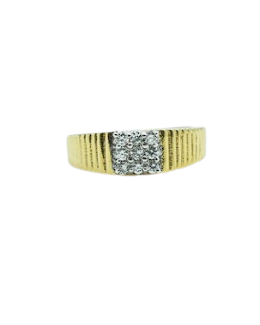 Men's Corrugated Band Cluster Ring