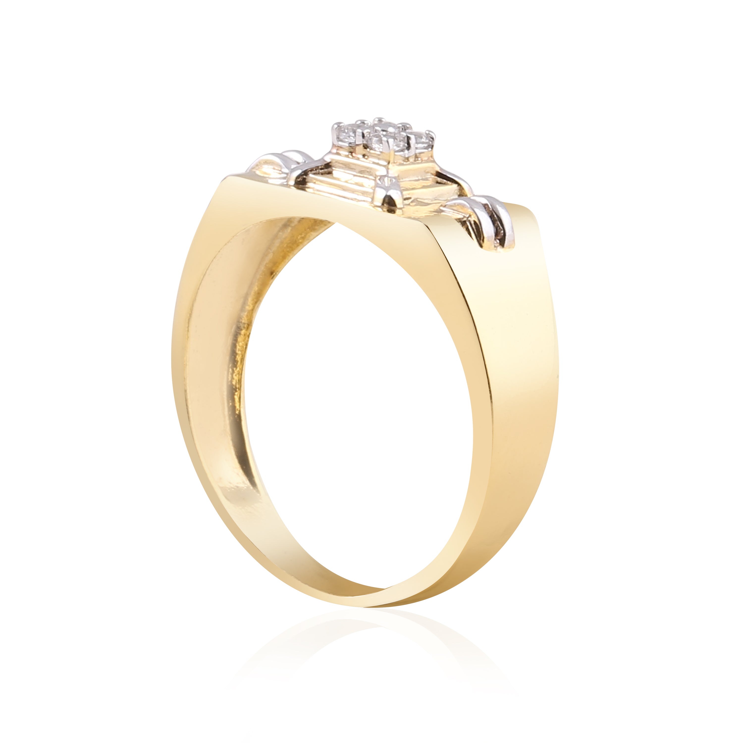 Bold Signet Cluster Ring