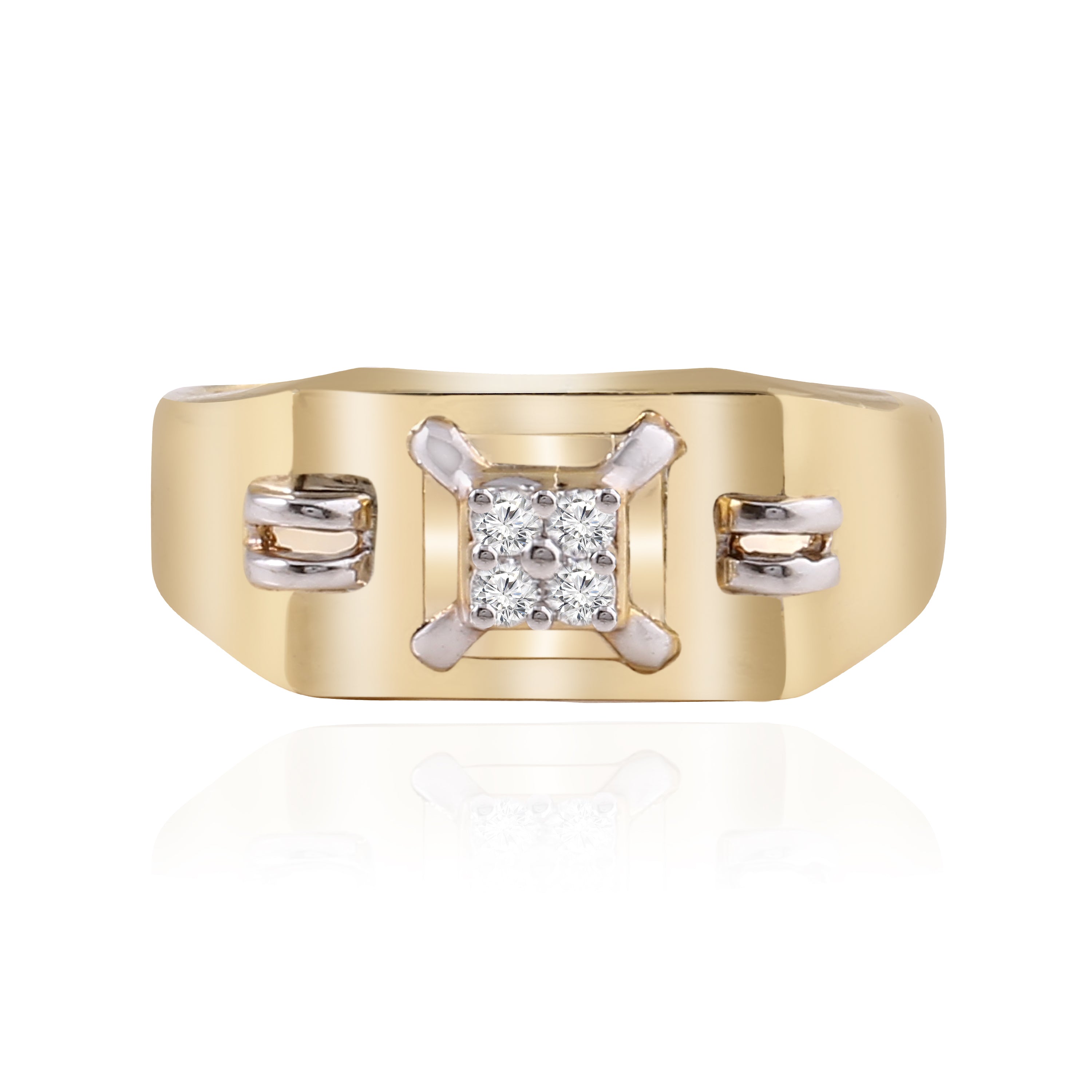 Bold Signet Cluster Ring