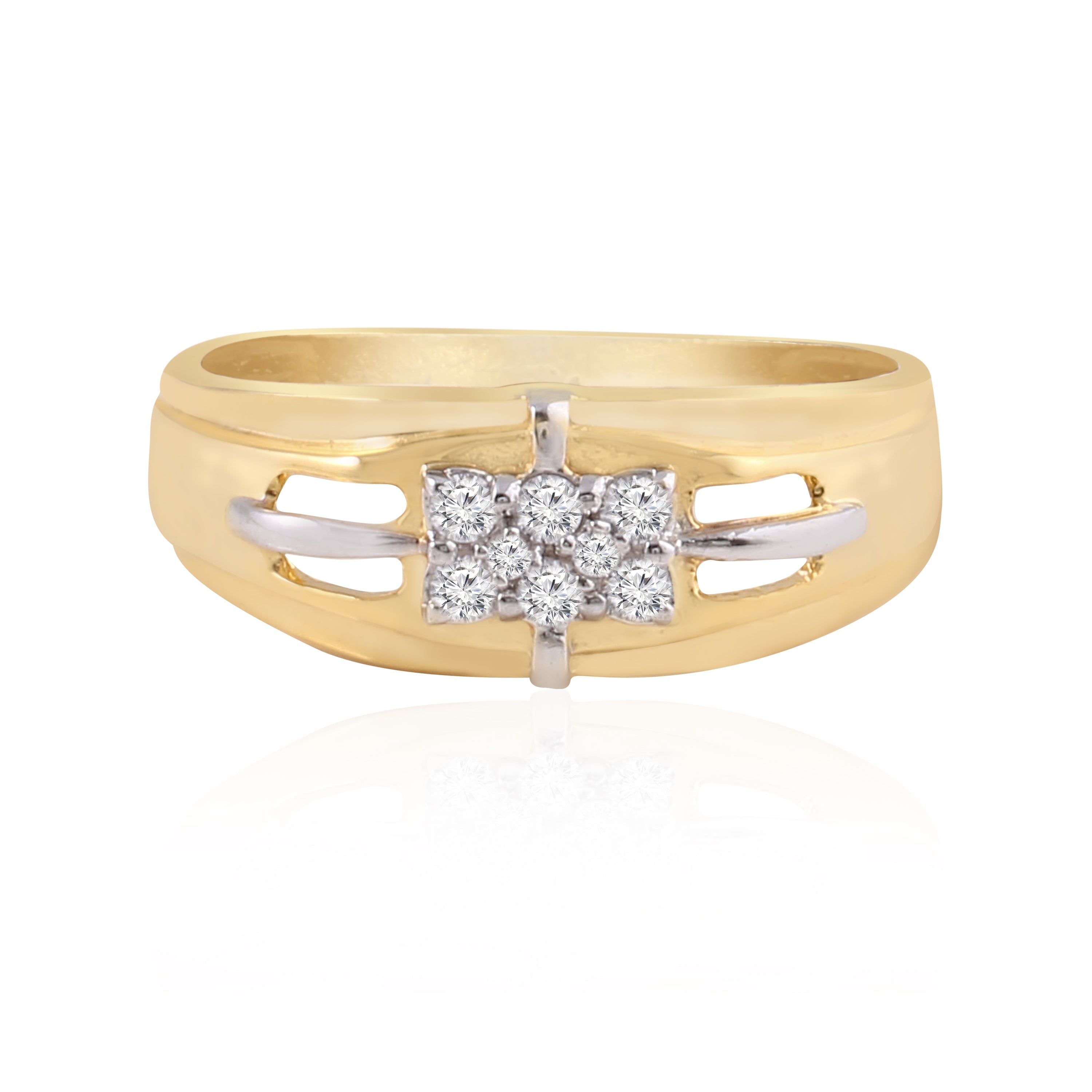 Cutout Cluster Signet Ring