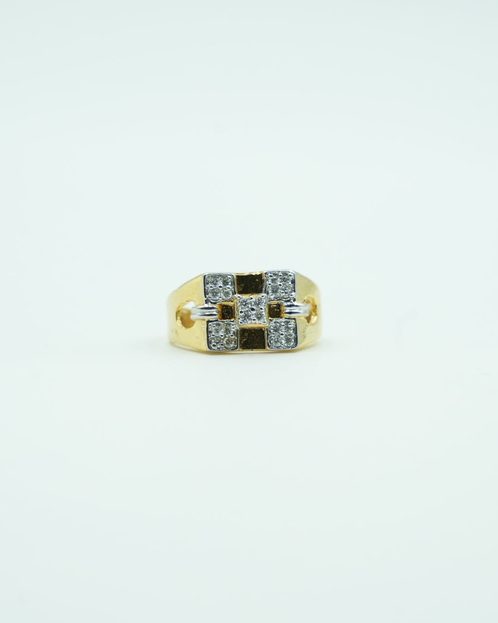 Men's Checkerboard Cross Ring