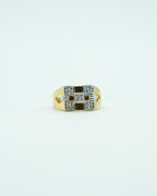 Men's Checkerboard Cross Ring