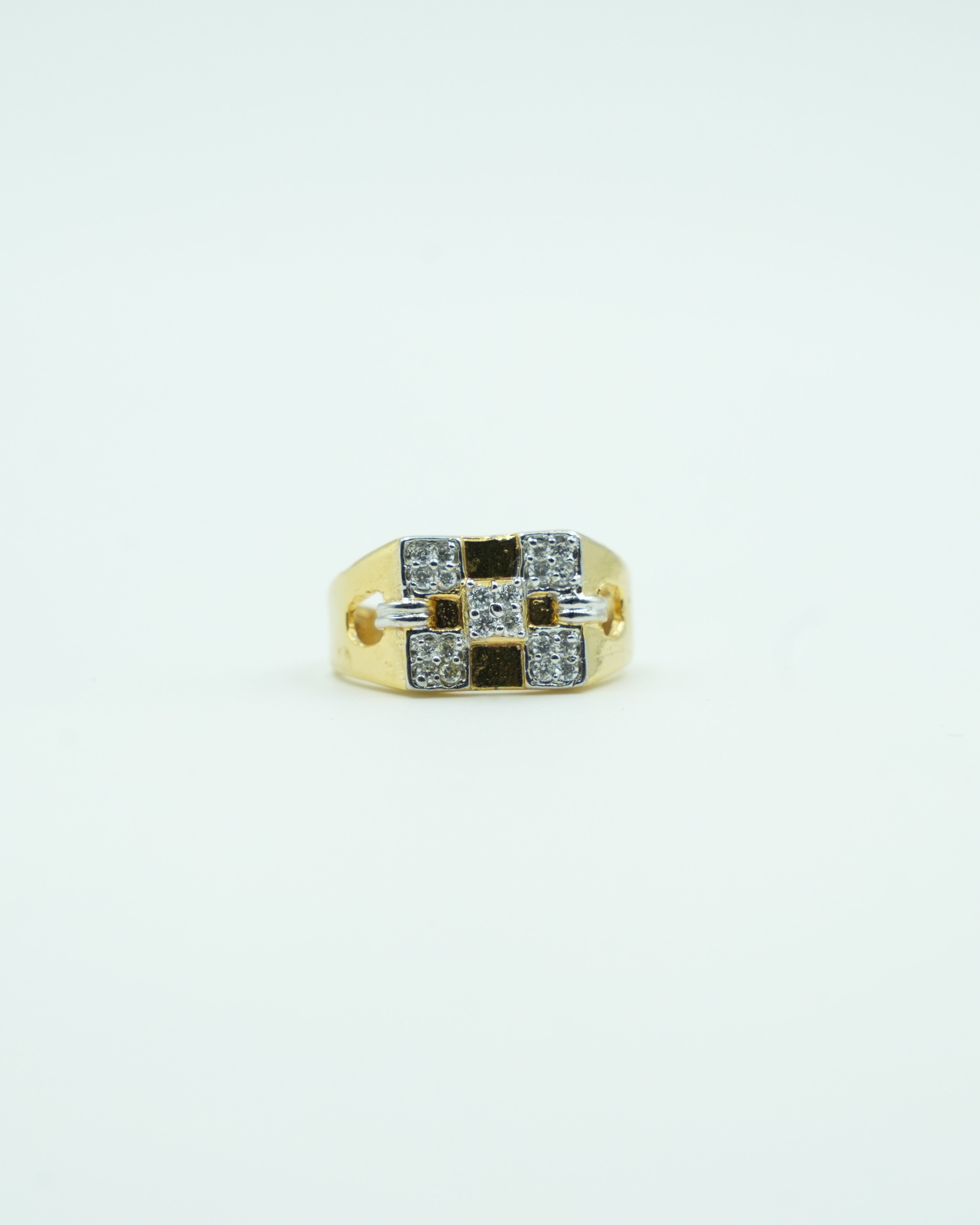 Men's Checkerboard Cross Ring