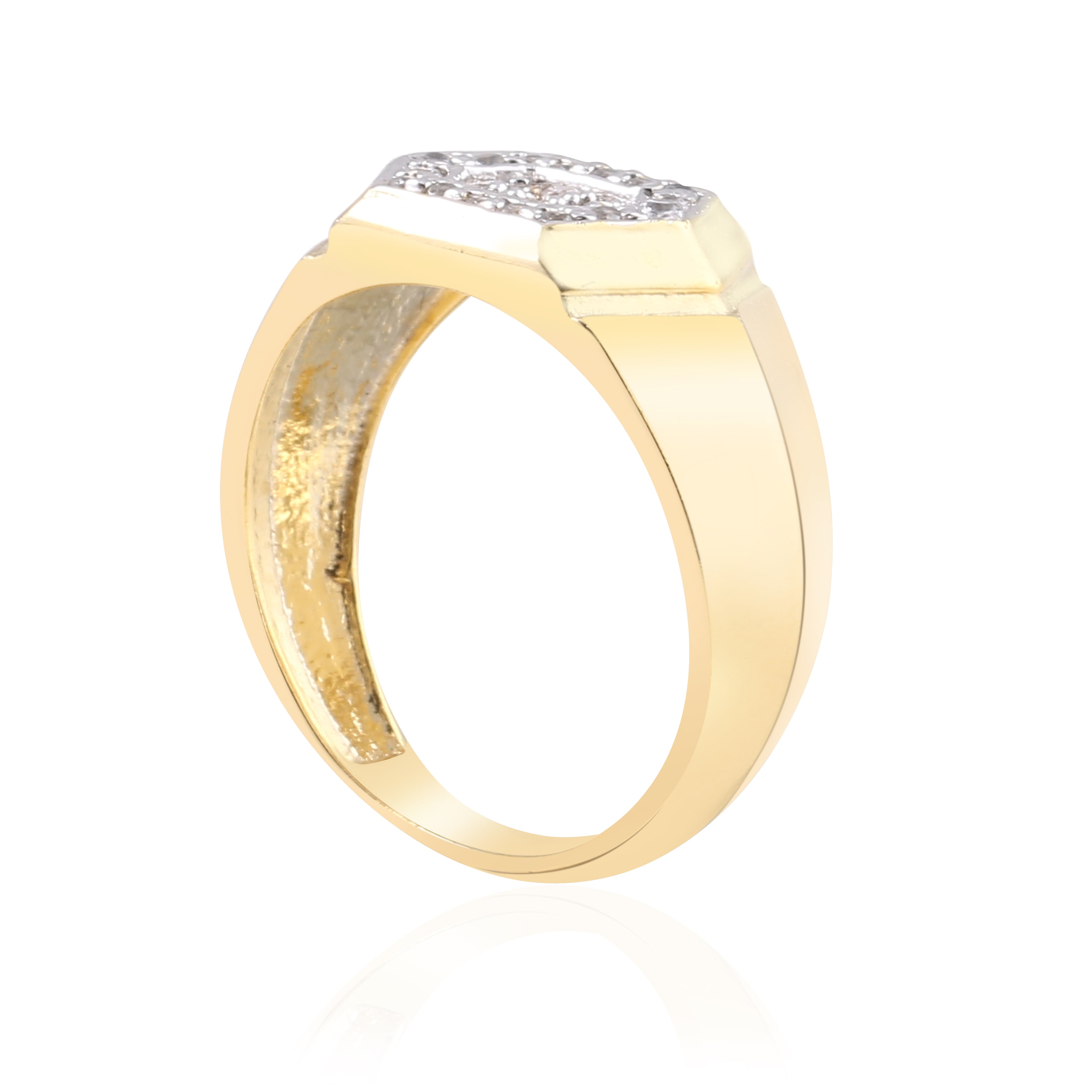 Hexagon Pave Signet Ring