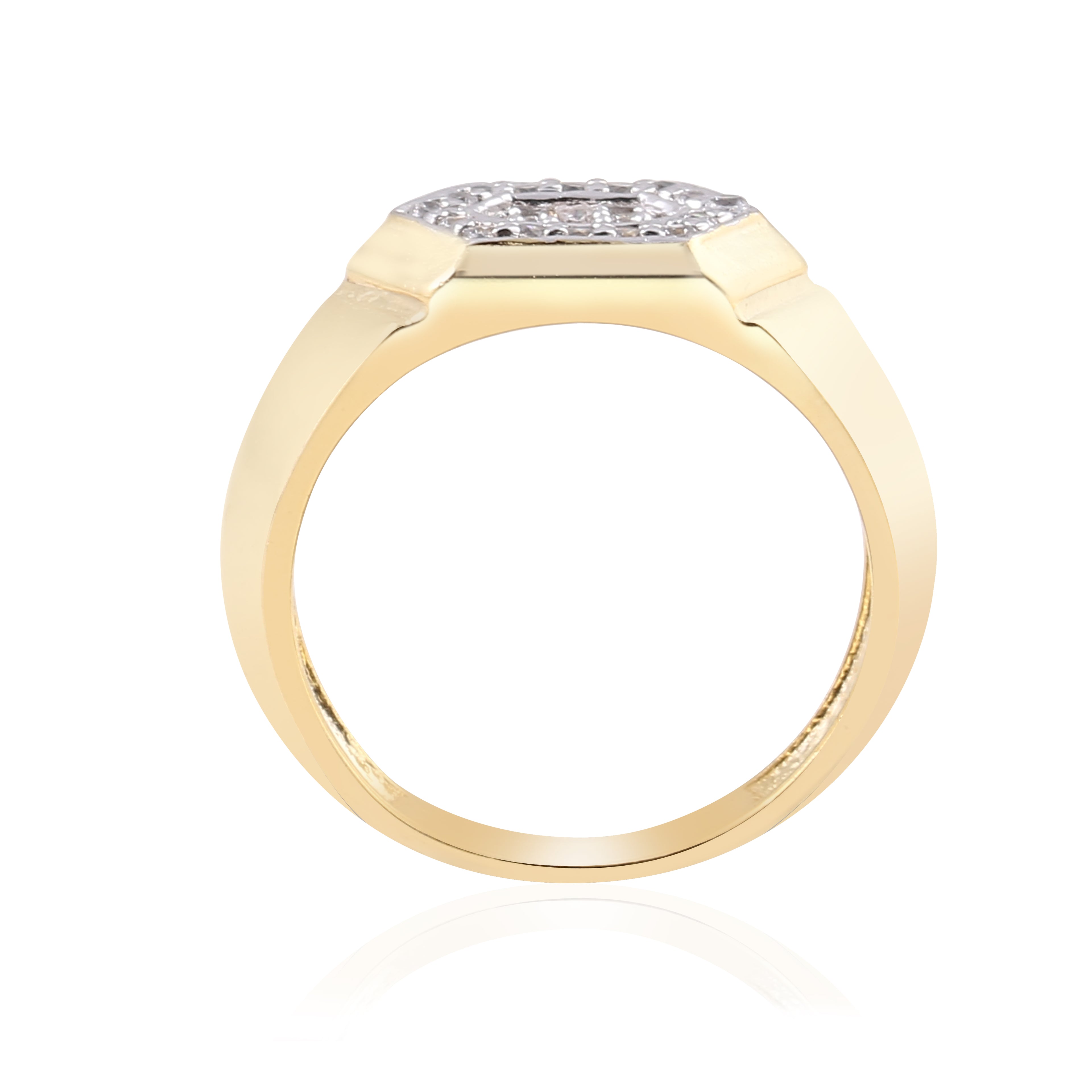 Hexagon Pave Signet Ring