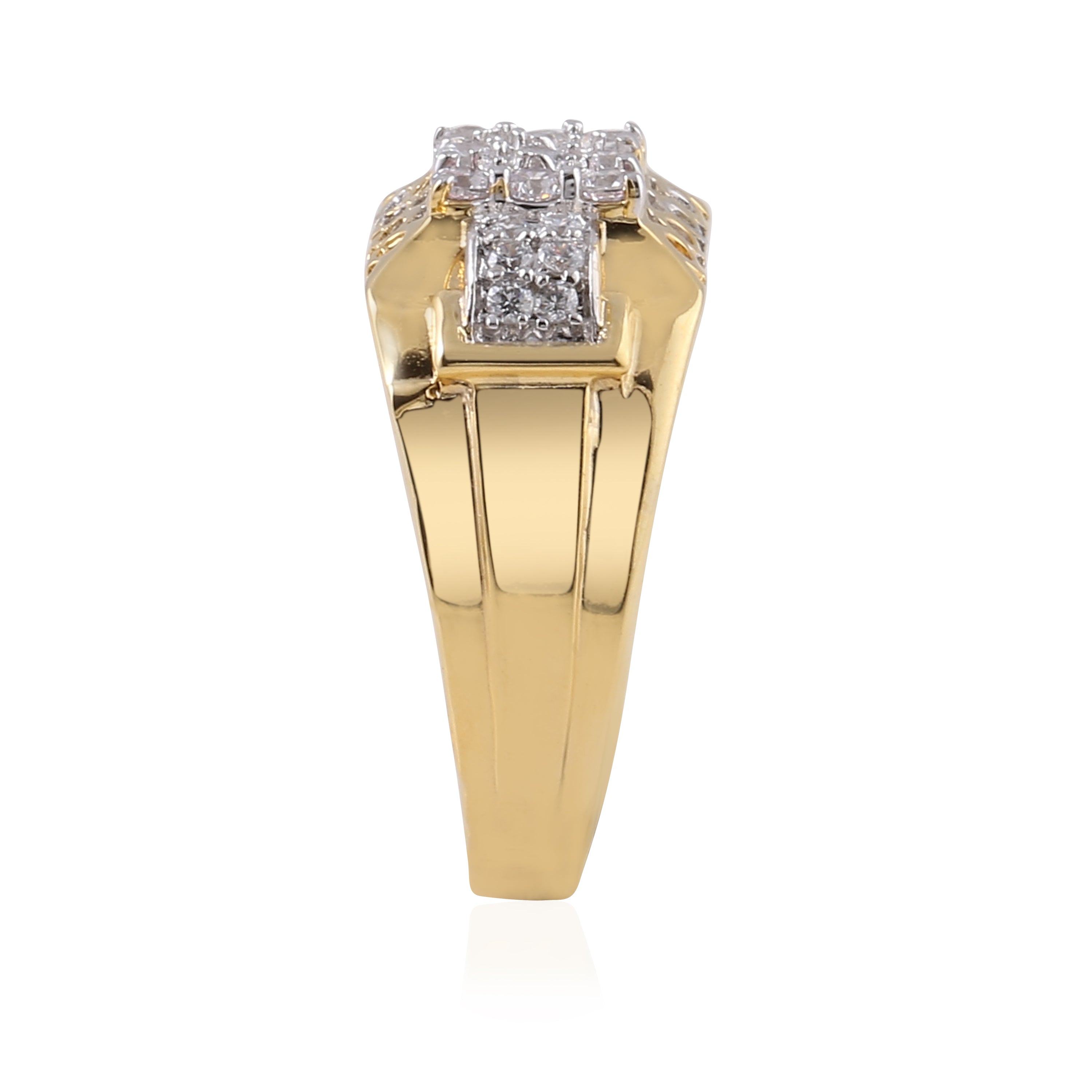 Triple Panel Cluster Ring