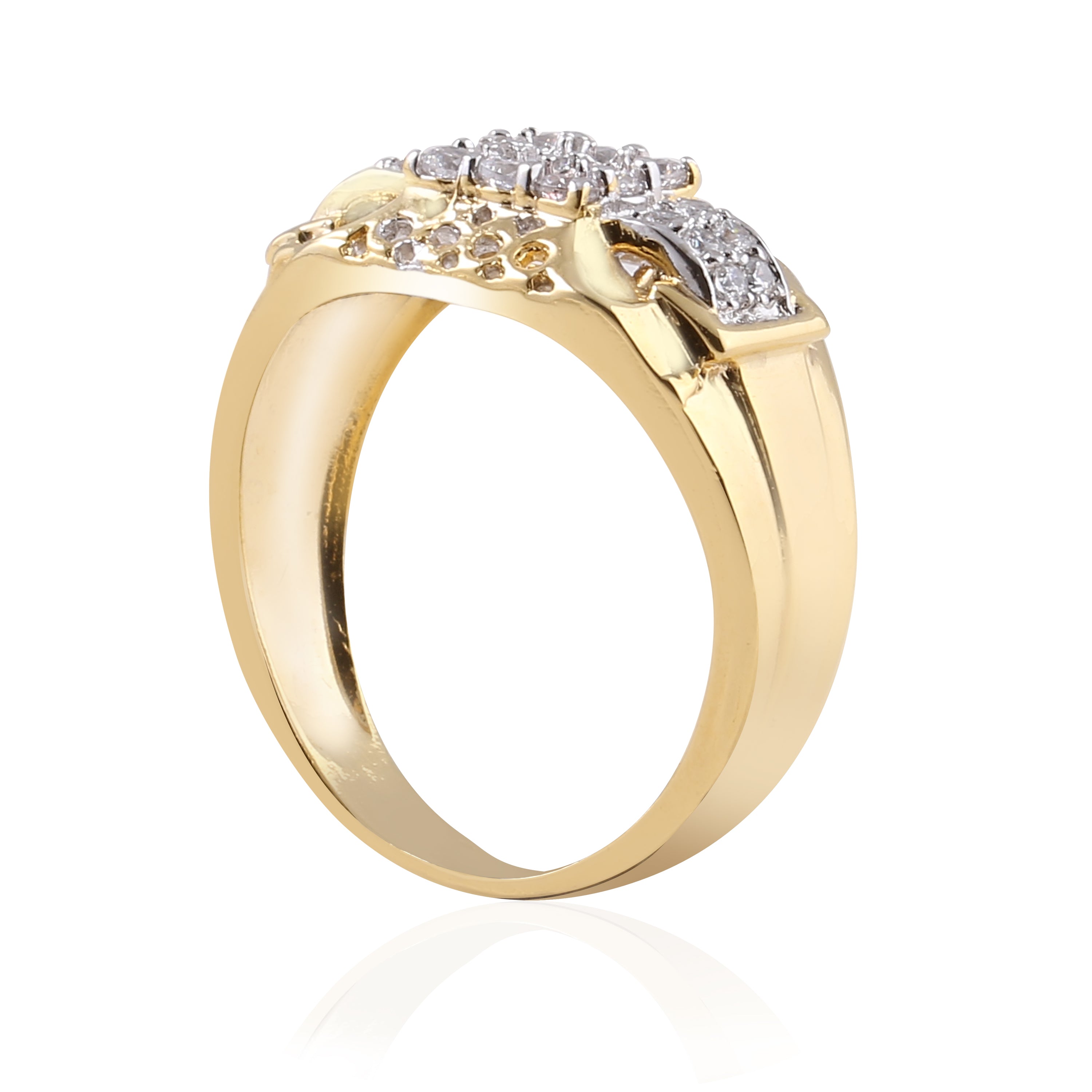 Triple Panel Cluster Ring