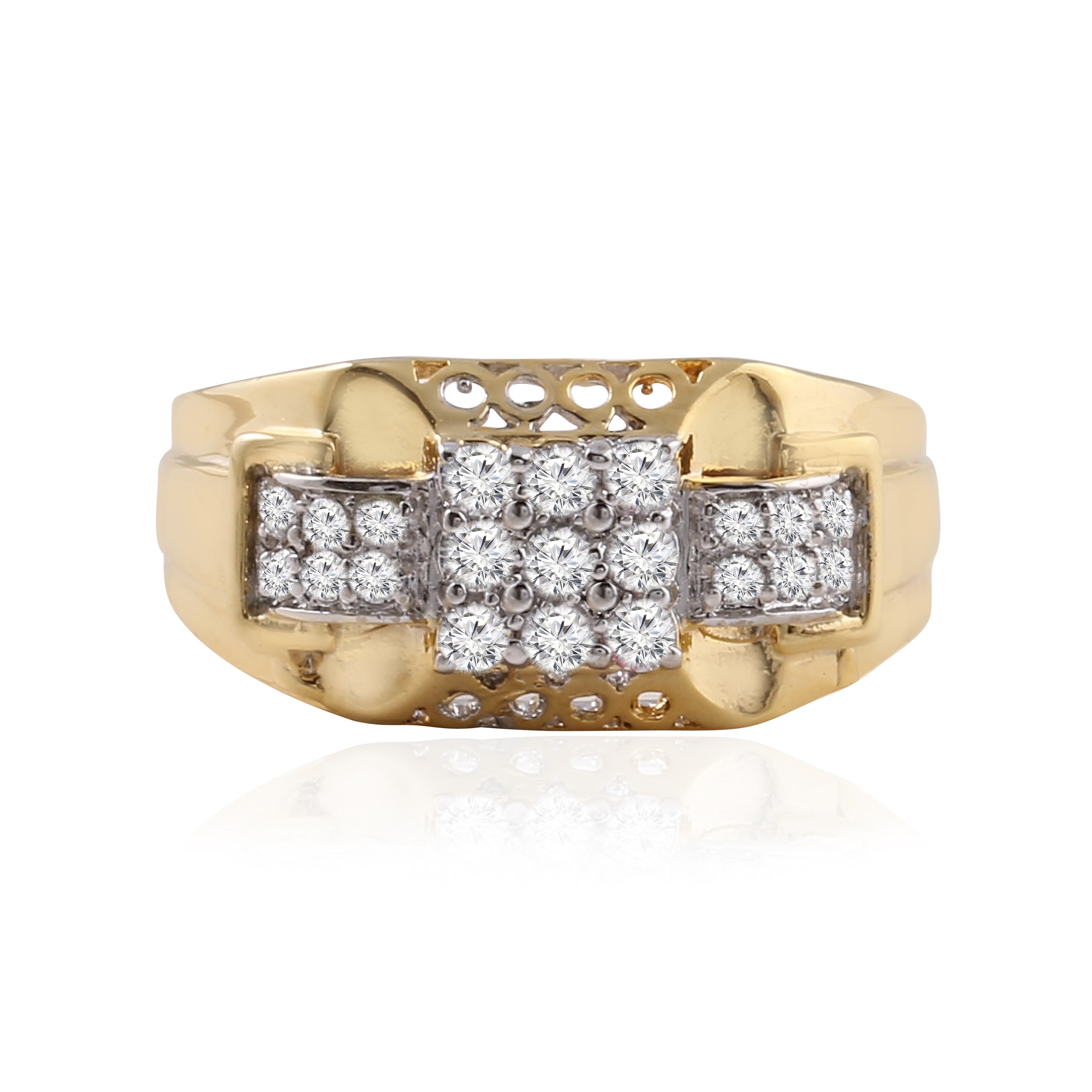 Triple Panel Cluster Ring