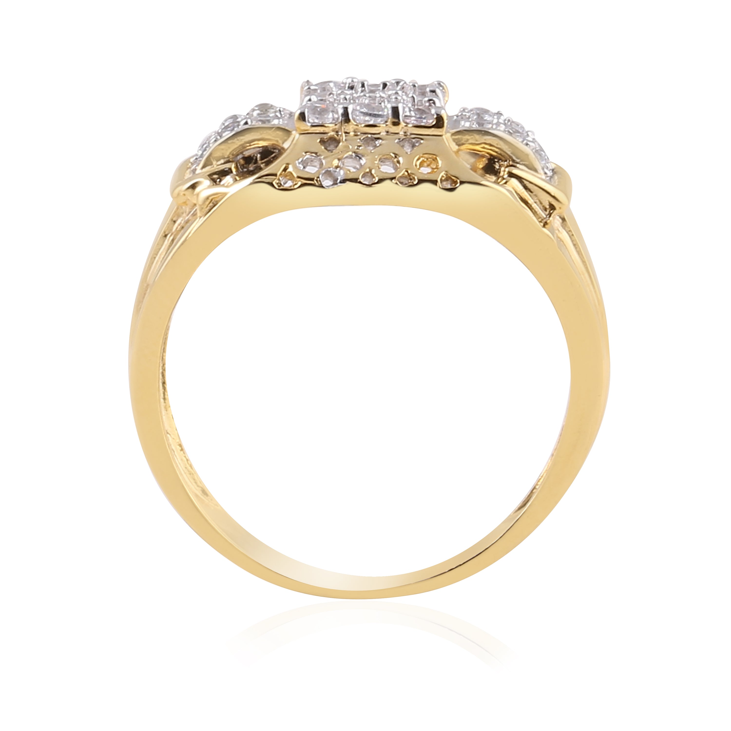 Triple Panel Cluster Ring