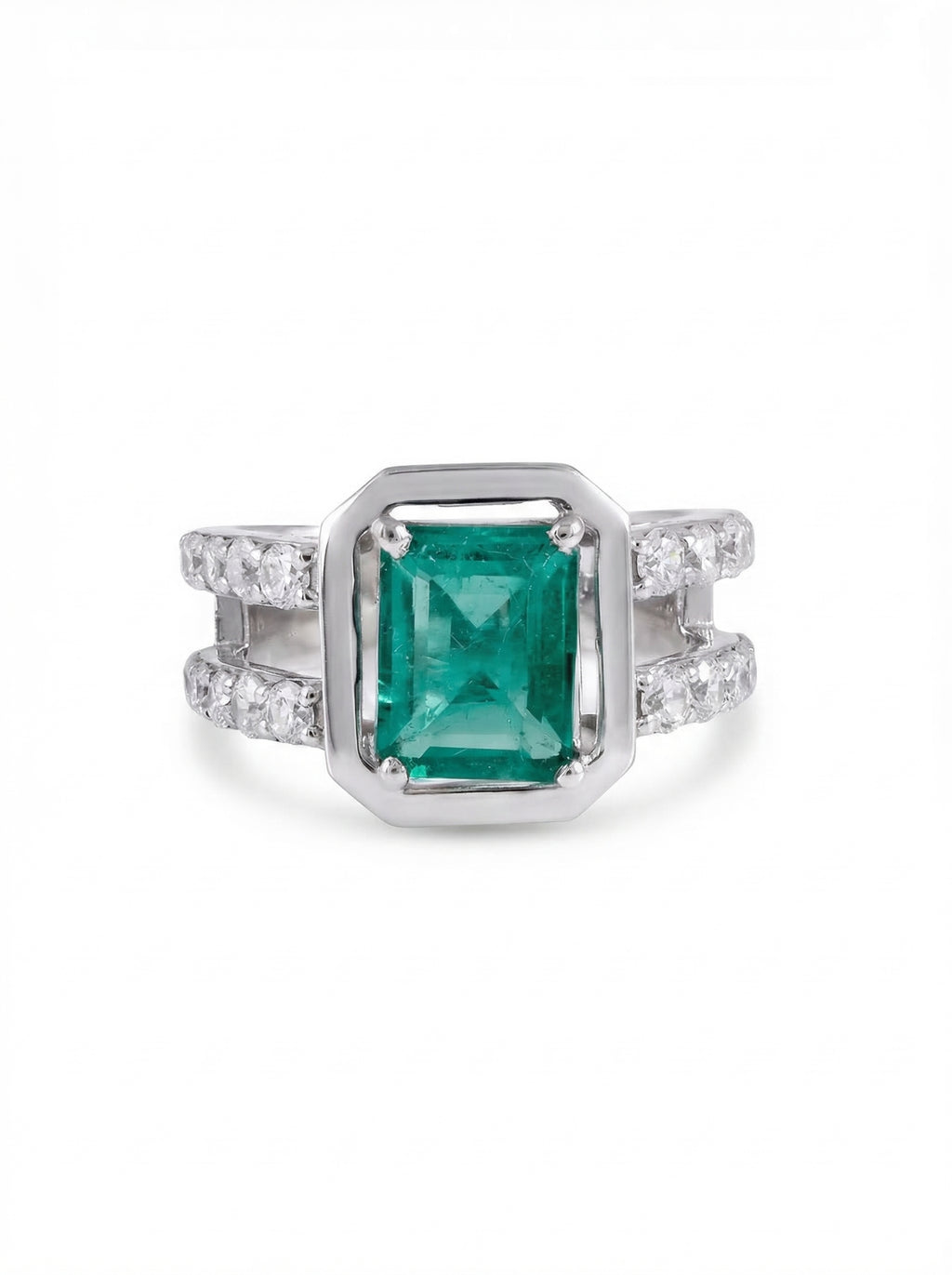 Emerald Cut Solitaire Statement Ring