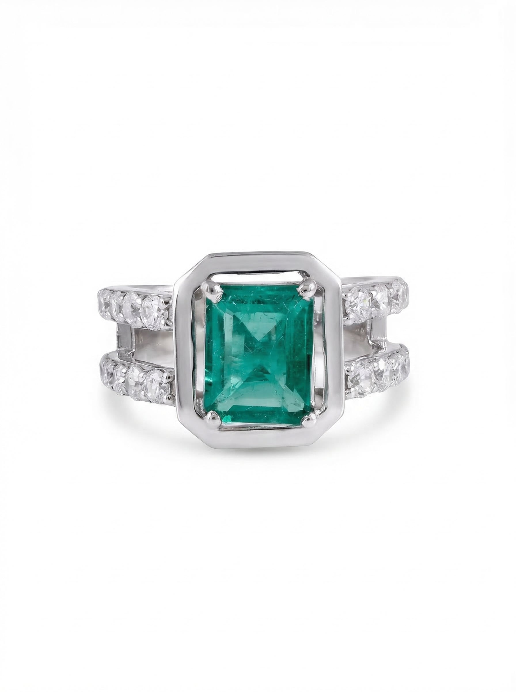 Emerald Cut Solitaire Statement Ring