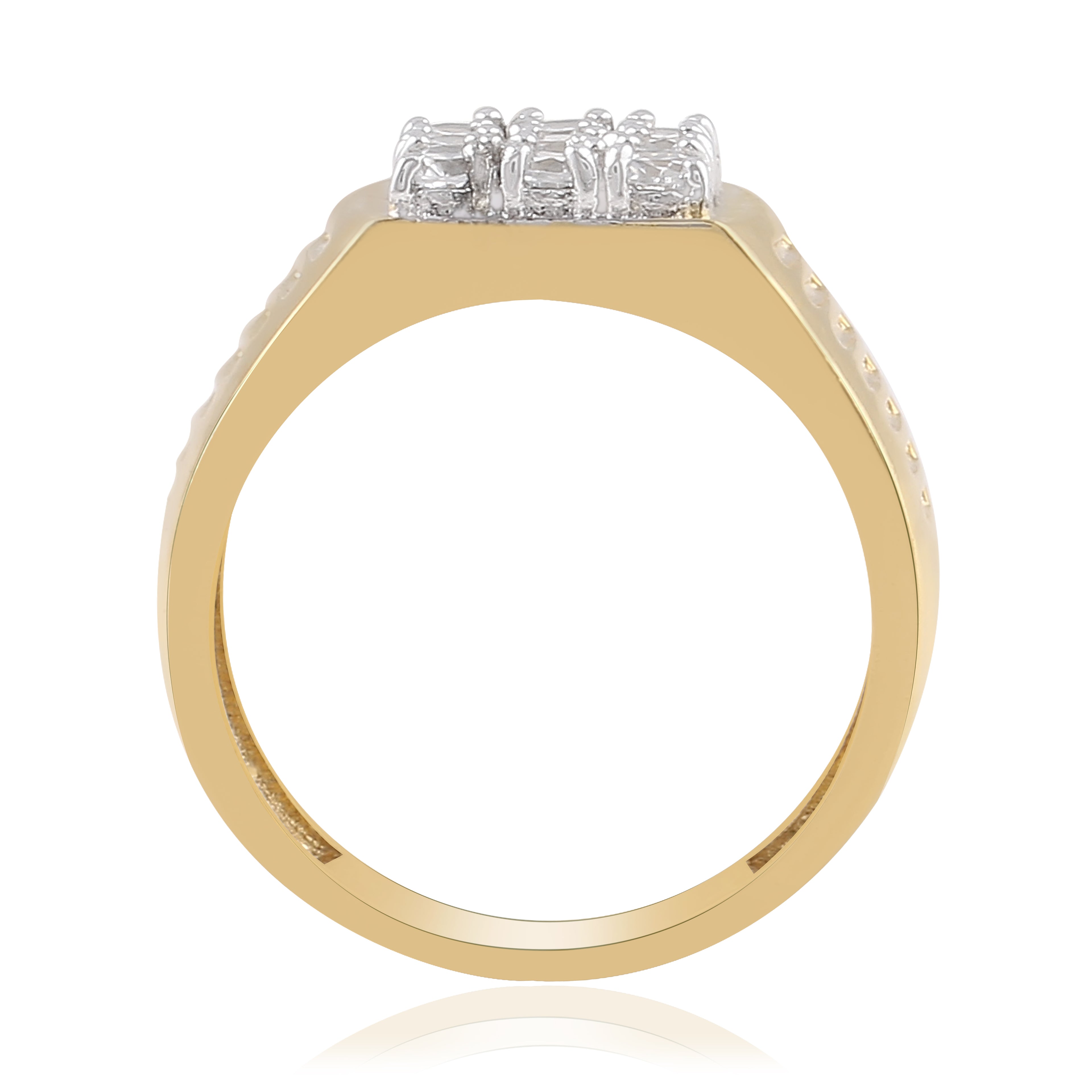 Grid Cluster Signet Ring