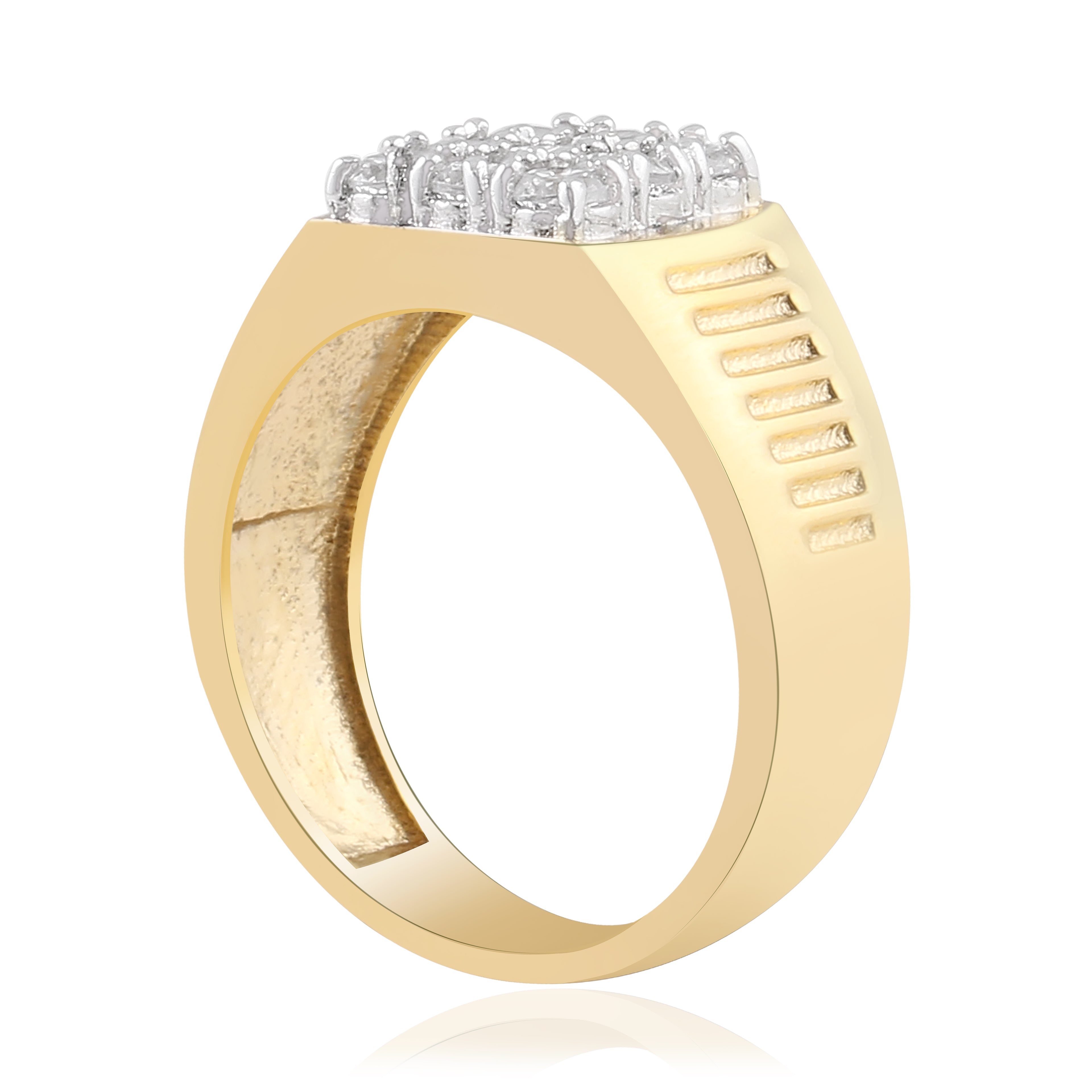 Grid Cluster Signet Ring