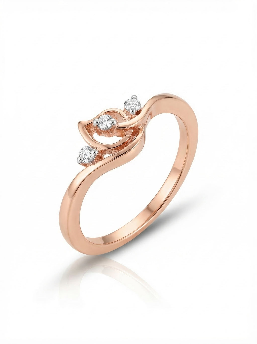 Rose Gold Swirl Trio Ring