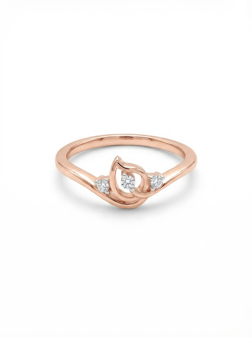 Rose Gold Swirl Trio Ring