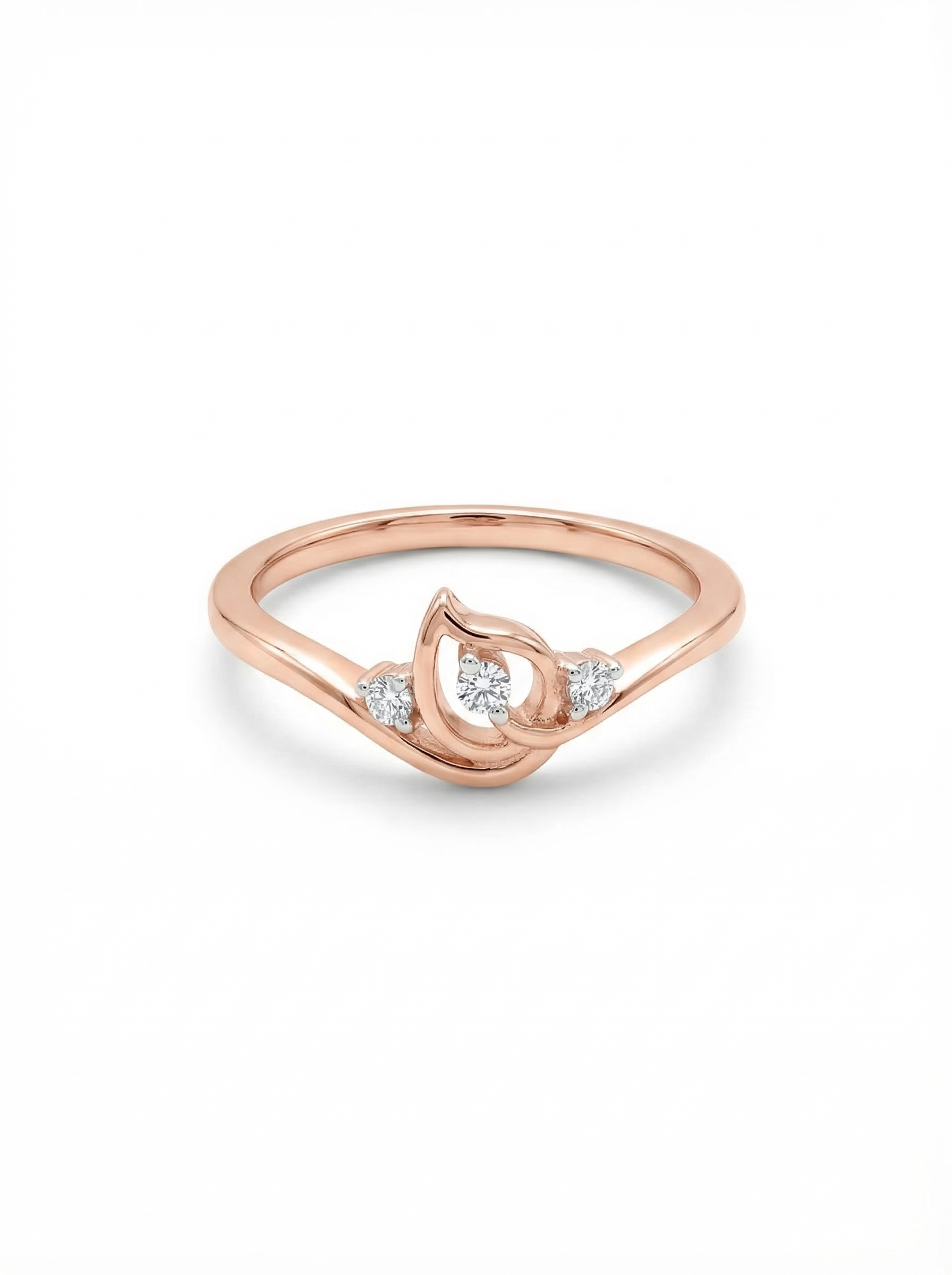 Rose Gold Swirl Trio Ring