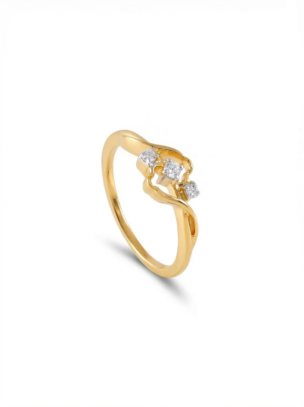 Gold Freeform Trio Diamond Ring