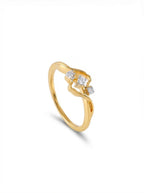 Gold Freeform Trio Diamond Ring