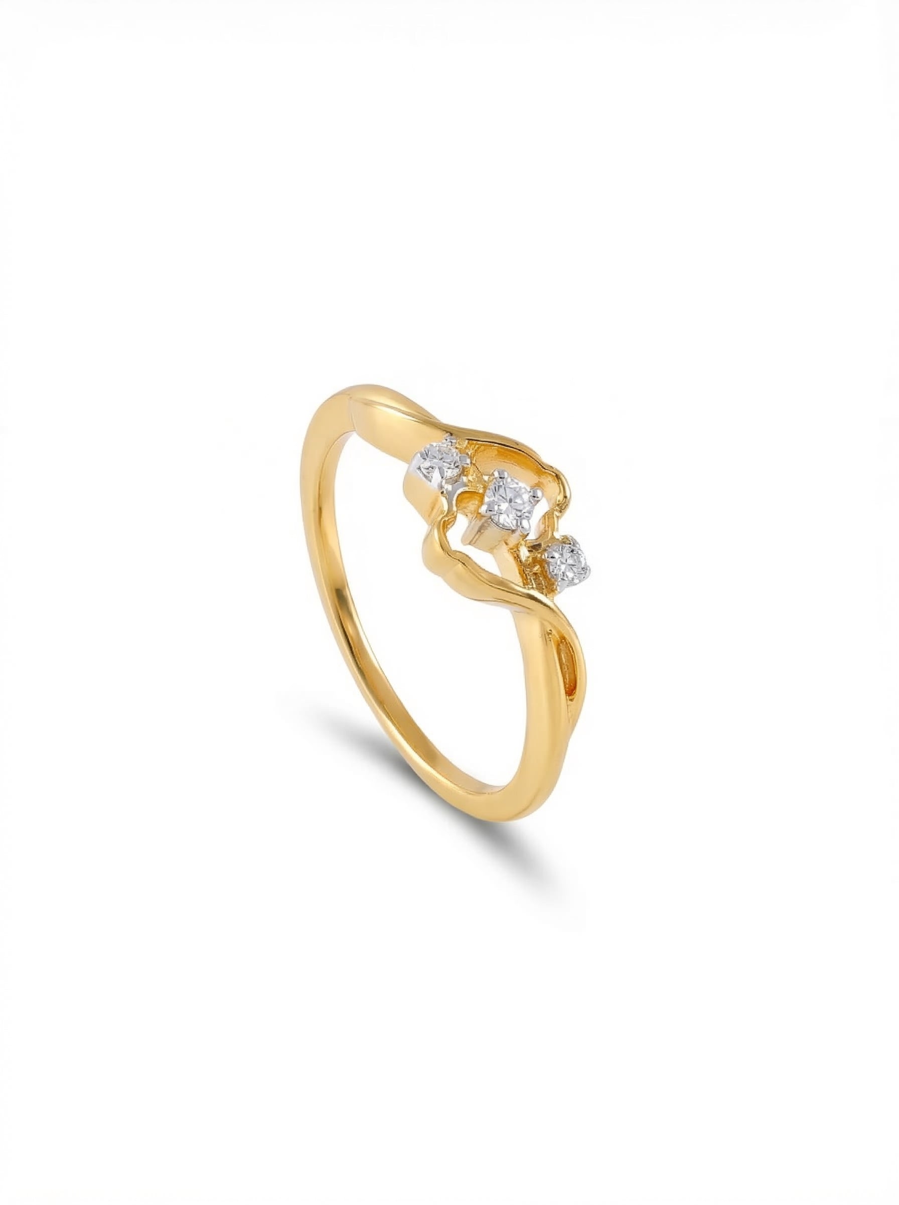 Gold Freeform Trio Diamond Ring