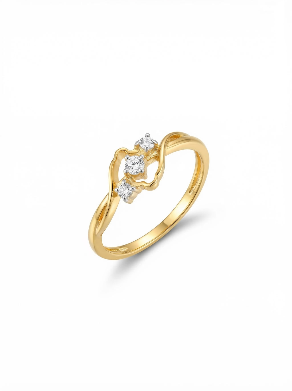 Gold Freeform Trio Diamond Ring
