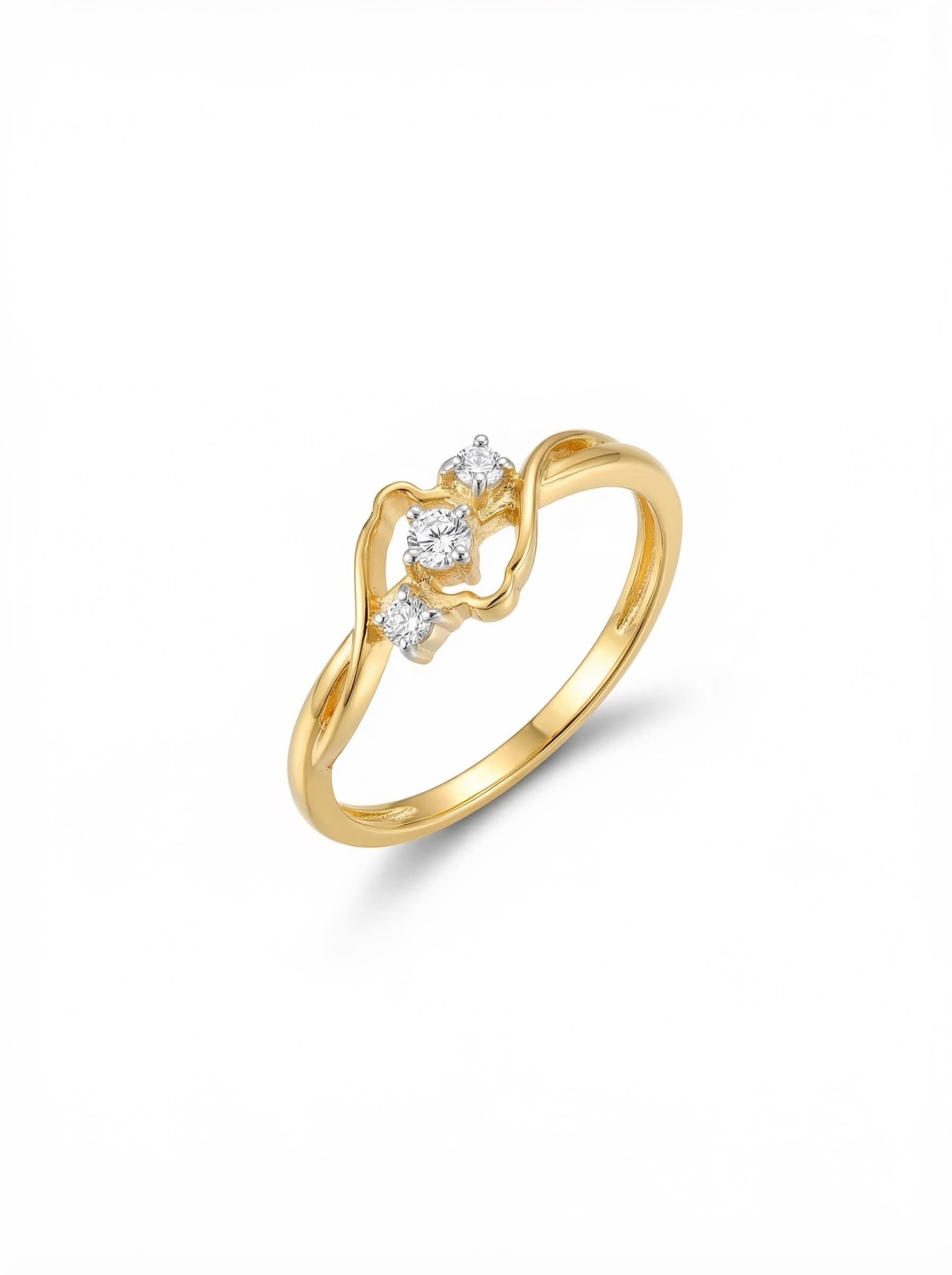 Gold Freeform Trio Diamond Ring