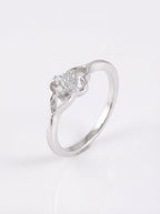 Floral Cluster Heart Shank Ring